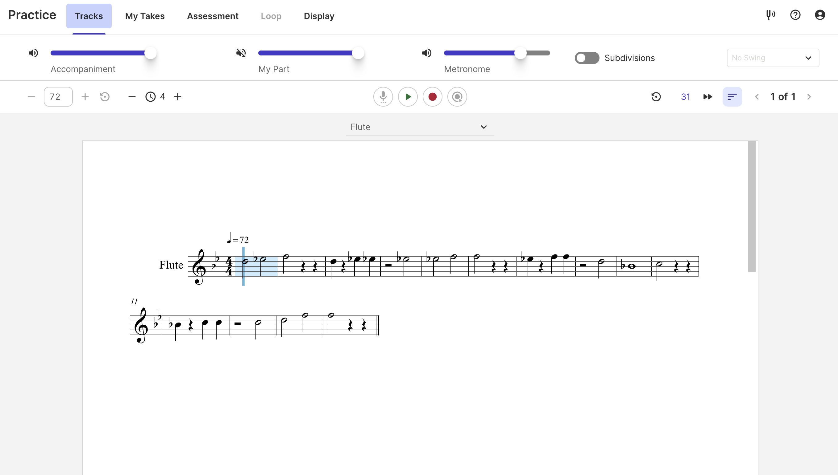 sight reading student